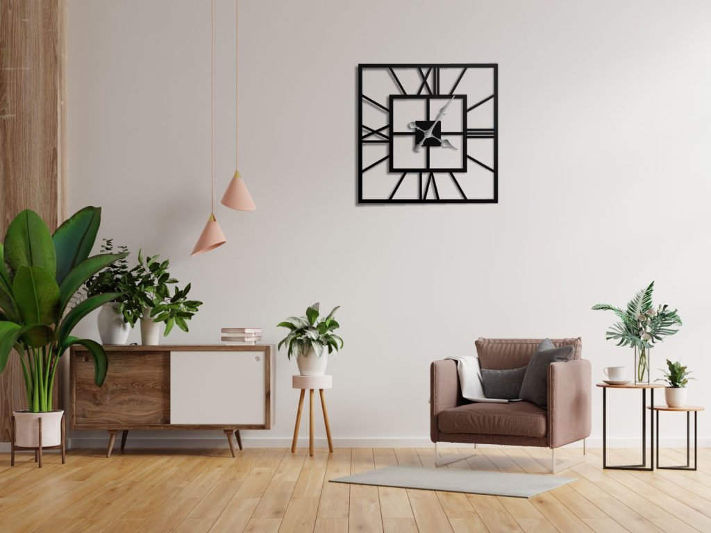 Duży zegar metalowy ścienny Plaza 80 cm - obrazek 2