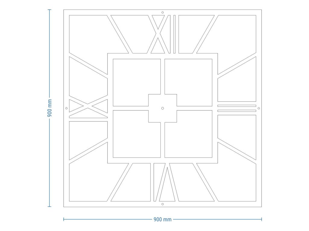Duży zegar metalowy ścienny Plaza 90 cm - obrazek 4
